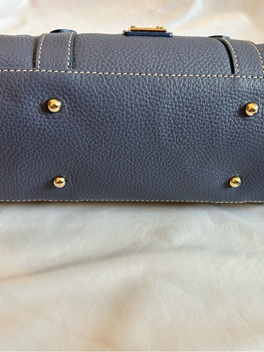 Dooney & Bourke Blue Pebble Leather Satchel - Picture 6 of 16